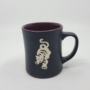 Starbucks 2012 Sumatra Tiger Coffee Mug Matte Black Burgundy Cup 16oz